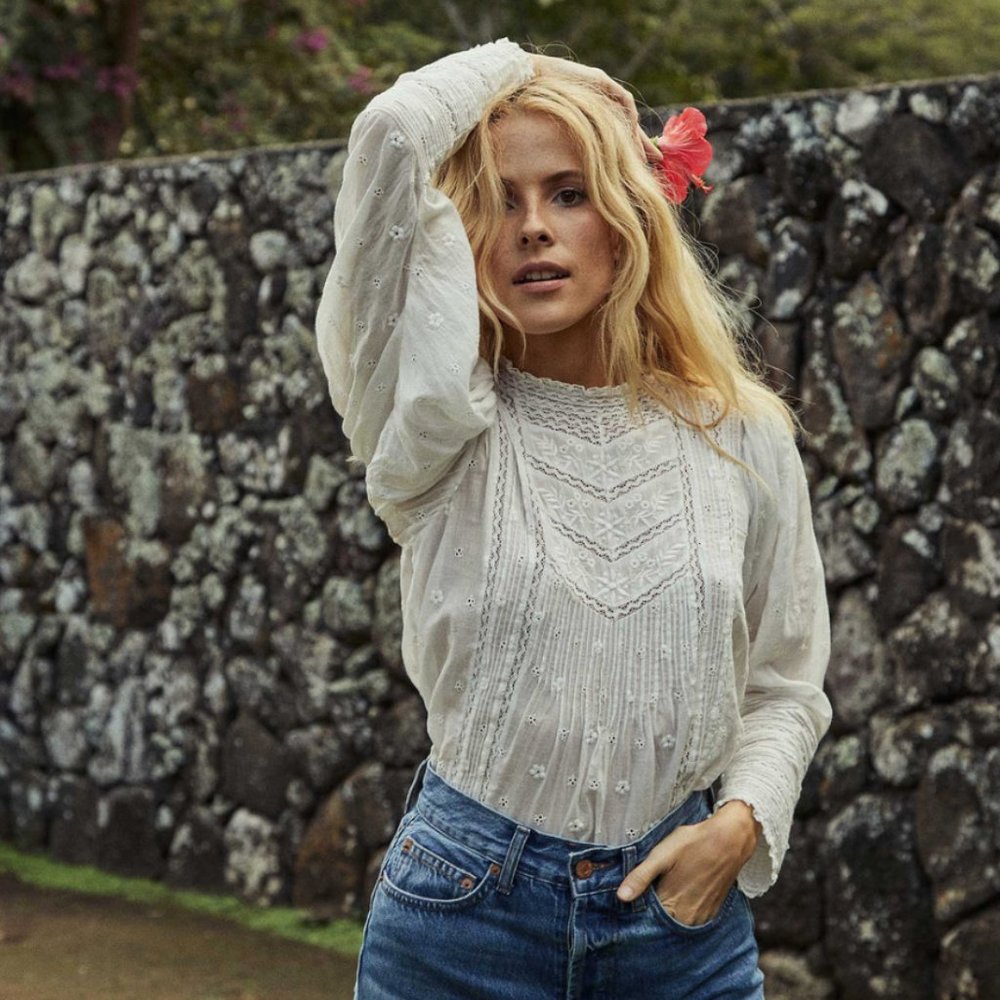 SHOP DOEN EDNA BLOUSE TOP - SALT - NWOT - SMALL